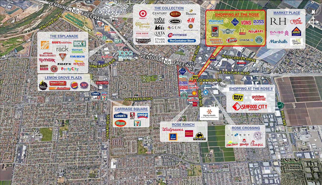 1901-2401 N Rose Ave, Oxnard, CA for lease Aerial- Image 1 of 4