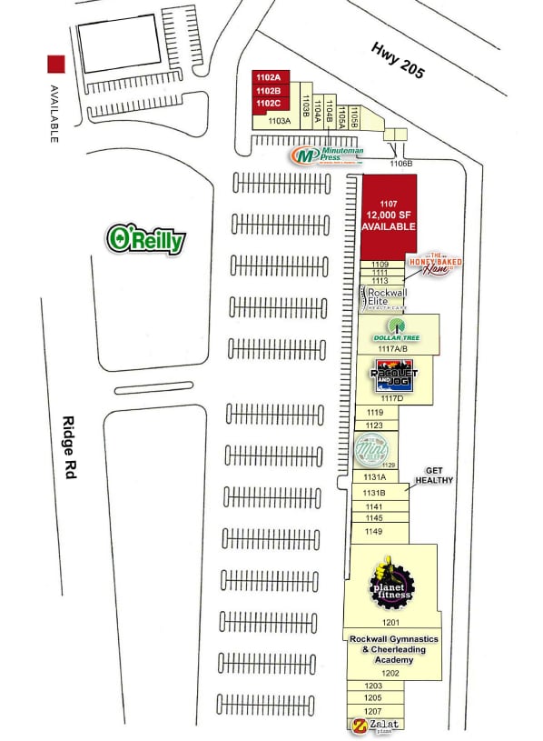 1107-1208 Ridge Rd, Rockwall, TX à louer Plan de site- Image 1 de 1