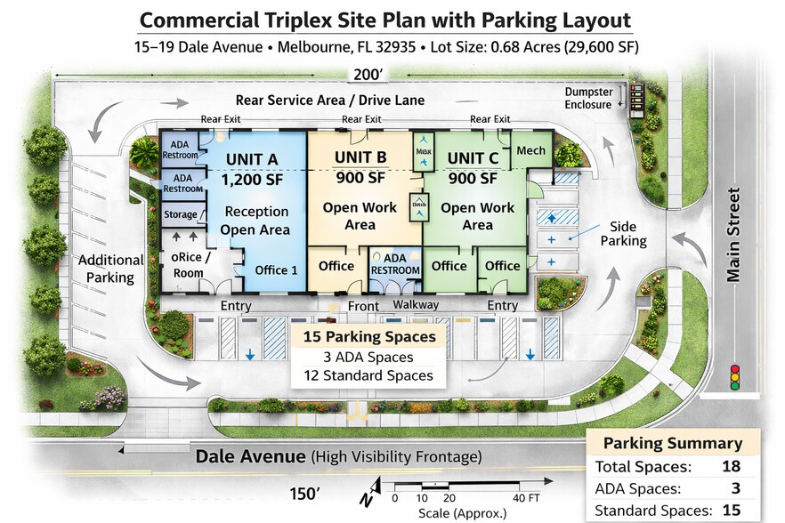 15 & 19 Dale Avenue, Melbourne, FL à vendre - Photo du bâtiment - Image 2 de 20