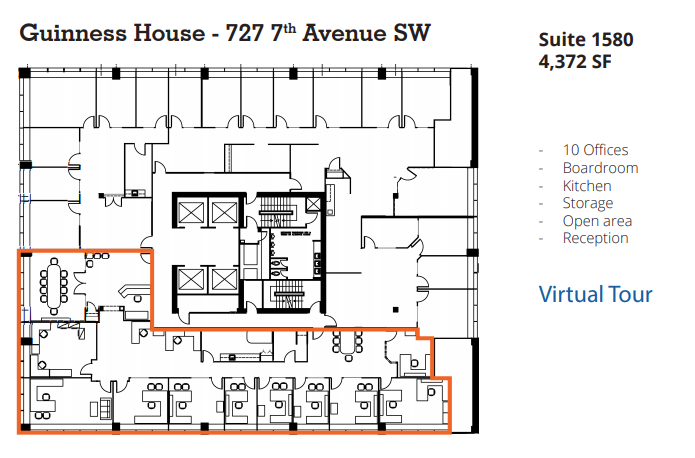 727 7th Ave SW, Calgary, AB à louer Plan d’étage- Image 1 de 1