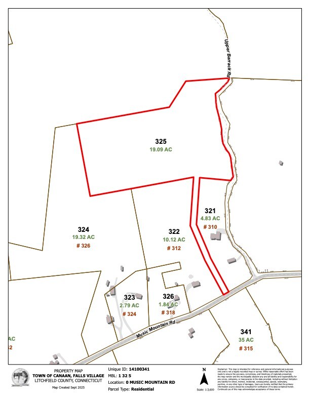 Music Mountain Road, Canaan, CT à vendre Plan cadastral- Image 1 de 2