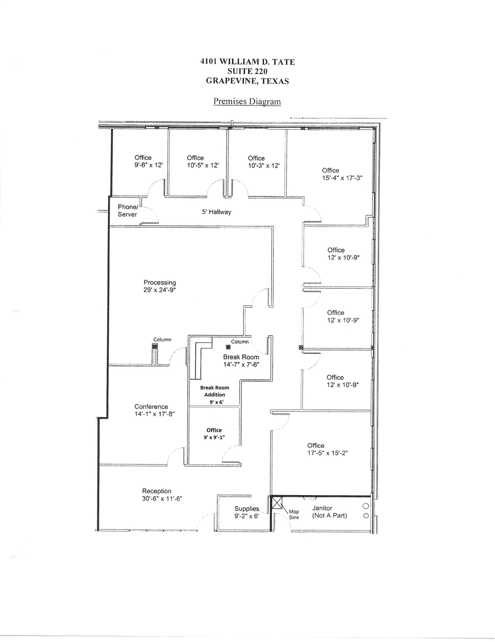 4101 William D Tate Ave, Grapevine, TX à louer Plan d’étage- Image 1 de 1