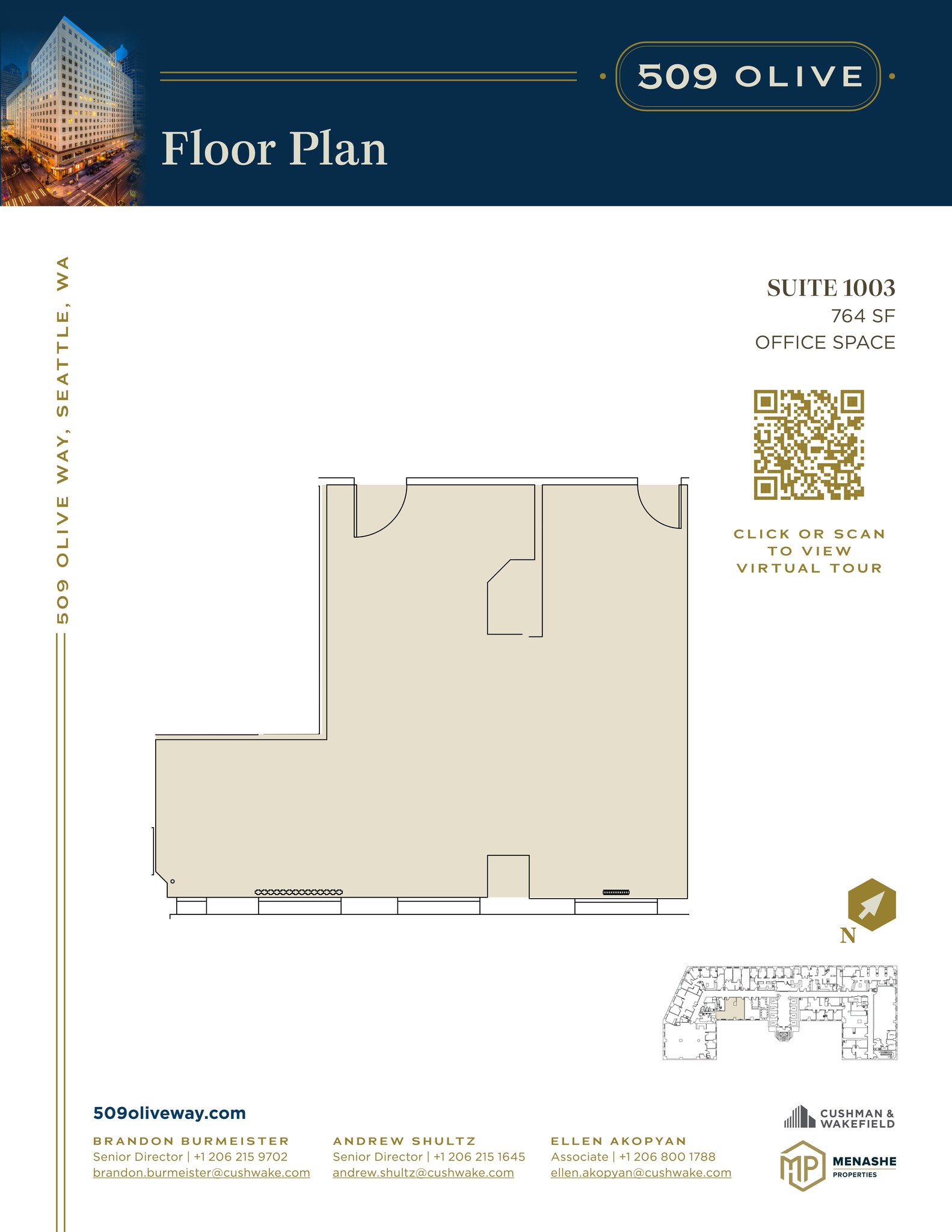 509 Olive Way, Seattle, WA à louer Plan de site- Image 1 de 1