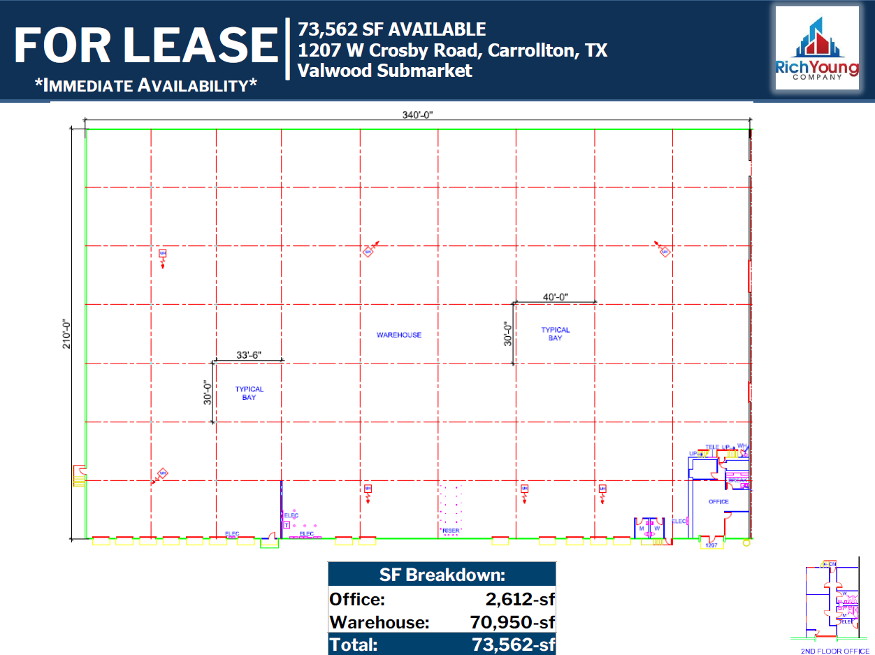 1207 W Crosby Rd, Carrollton, TX for lease Floor Plan- Image 1 of 1