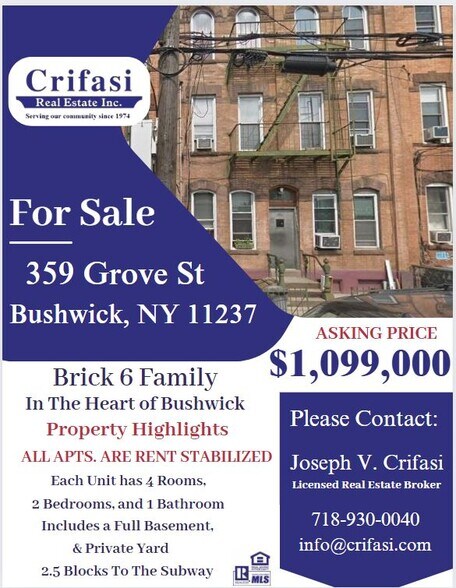 359 Grove St, Brooklyn, NY à vendre - Photo du bâtiment - Image 2 de 13