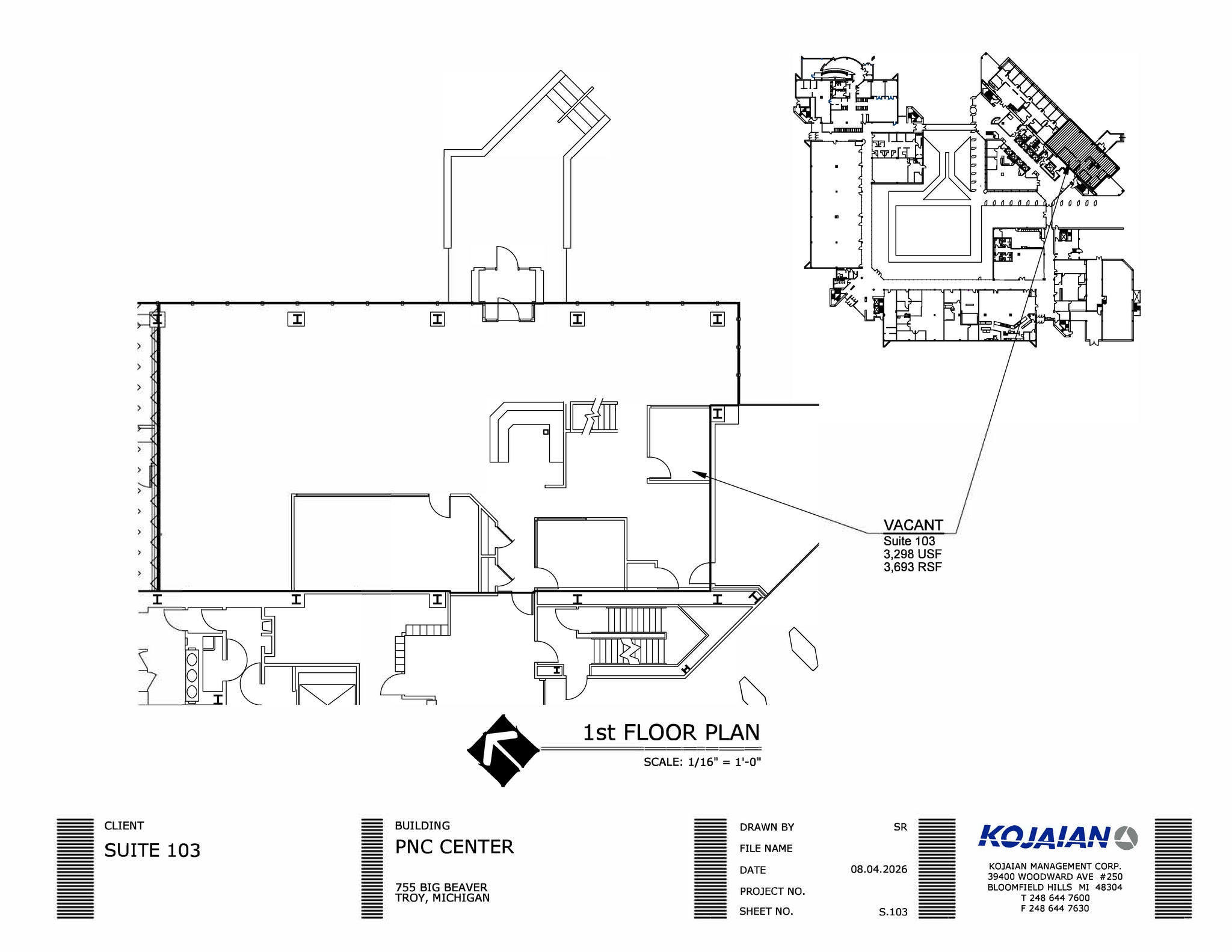 755 W Big Beaver Rd, Troy, MI à louer Plan d’étage- Image 1 de 1