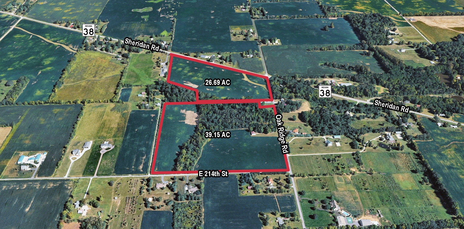 E. State Road 38 & Oak Ridge Road Rd, Sheridan, IN for sale Aerial- Image 1 of 7
