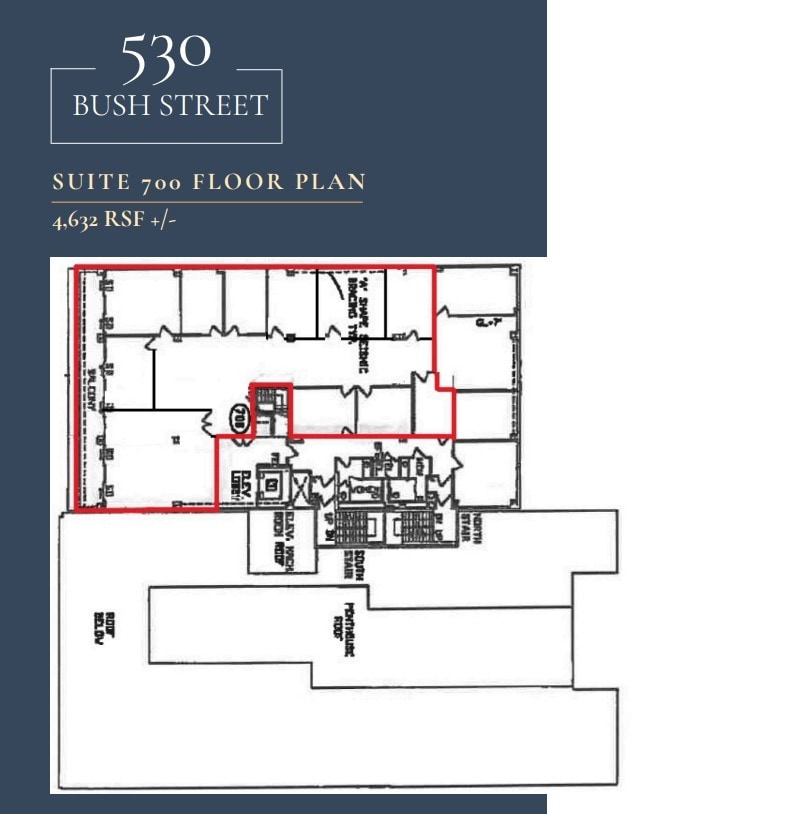 530 Bush St, San Francisco, CA à louer Plan d’étage- Image 1 de 1