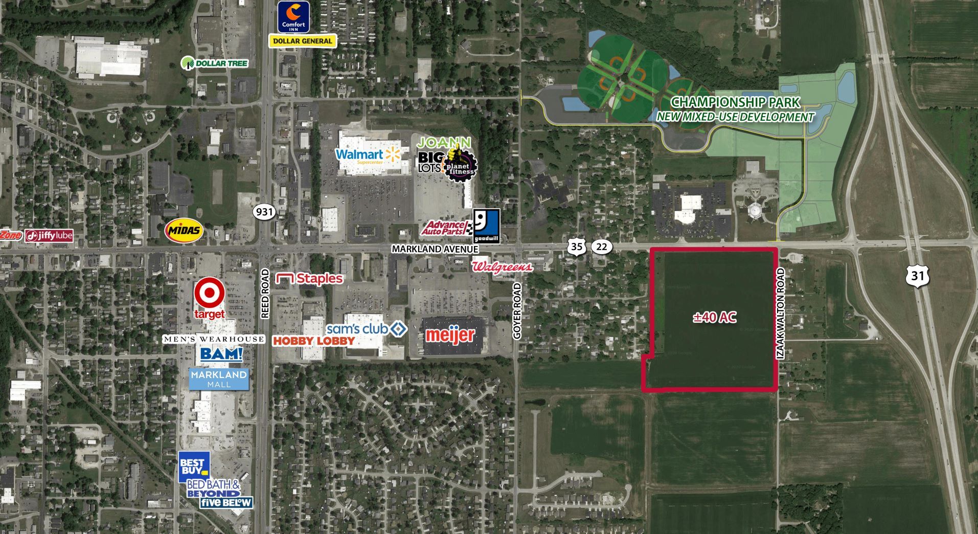 Markland Ave, Kokomo, IN à vendre Aérien- Image 1 de 2