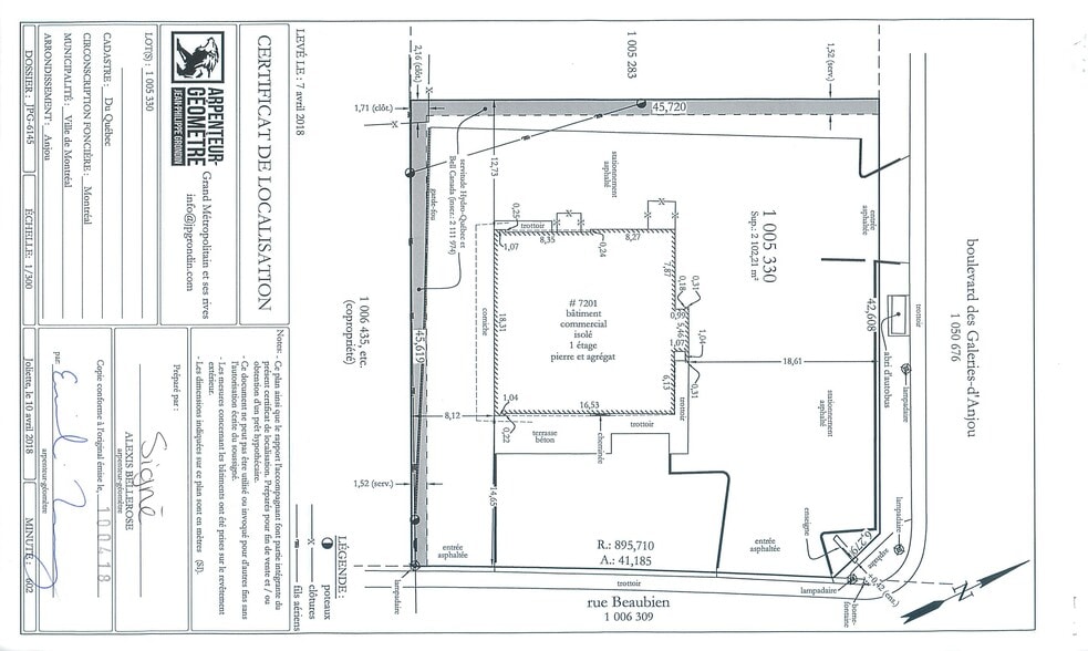 6900 Boul Des Galeries D, Montréal, QC à vendre - Plan de site - Image 3 de 4