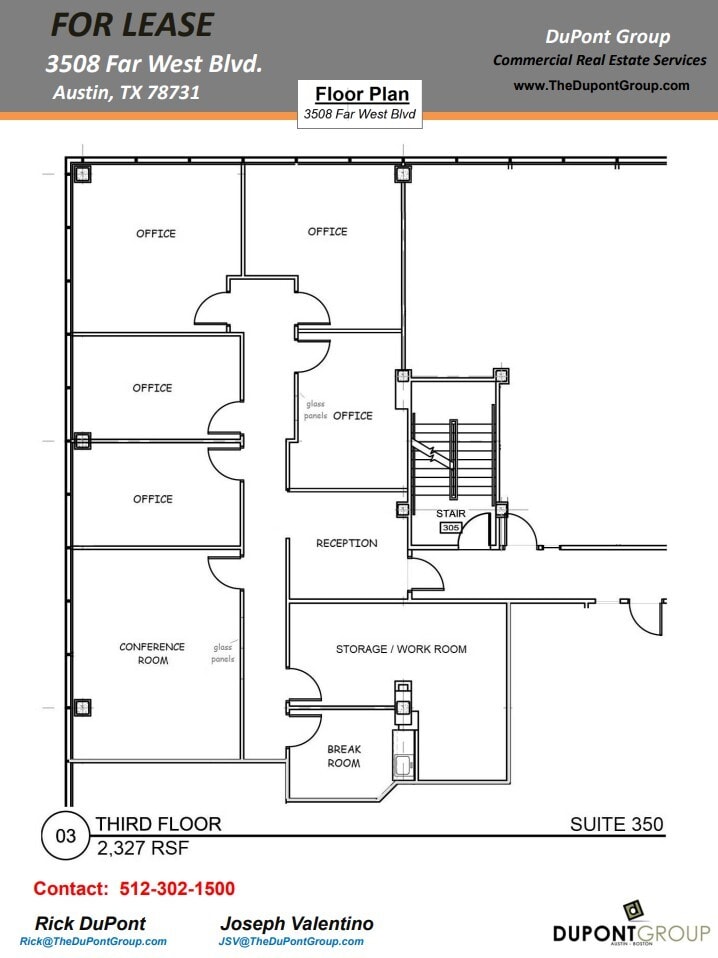 3508 Far West Blvd, Austin, TX à louer Plan d’étage- Image 1 de 1