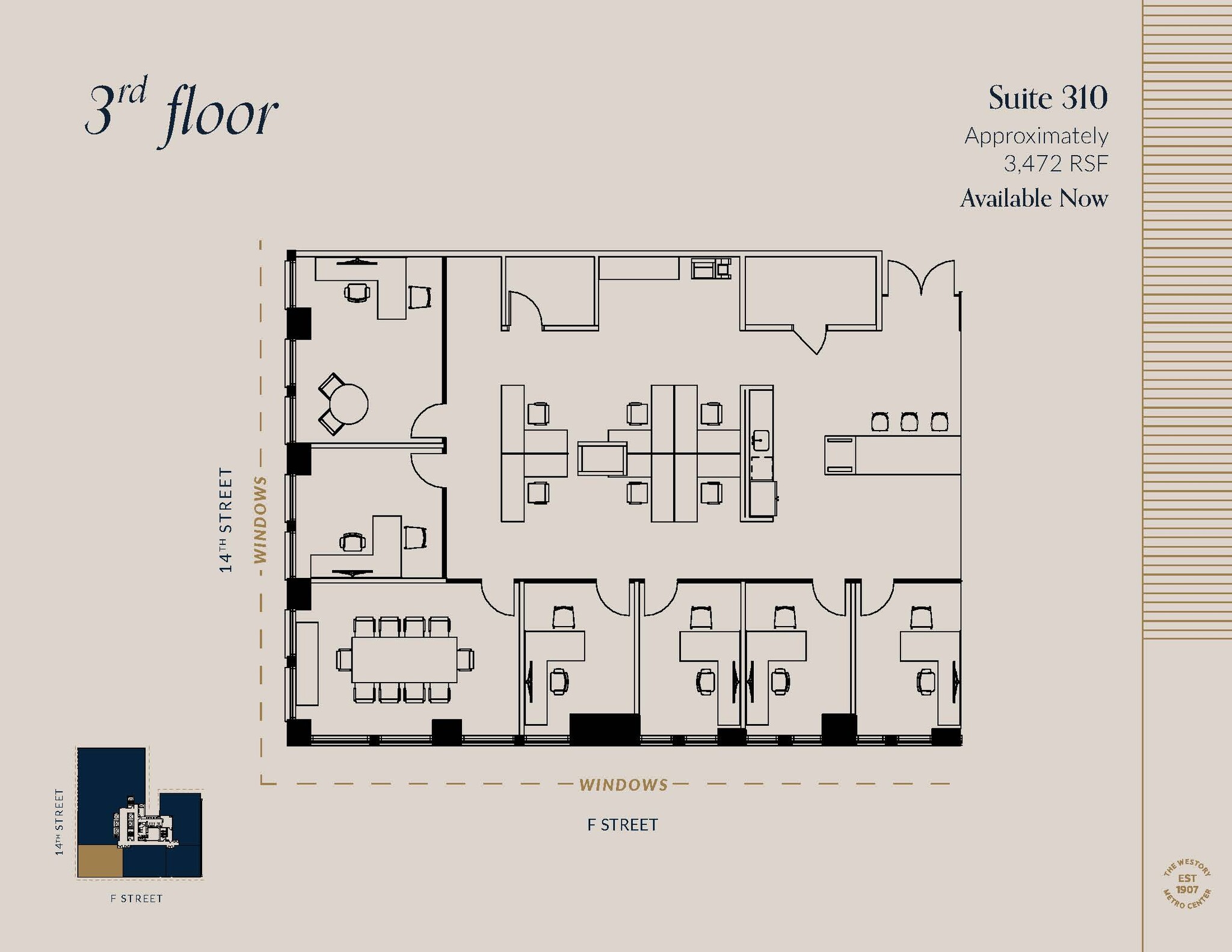 607 14th St NW, Washington, DC à louer Plan d’étage- Image 1 de 2
