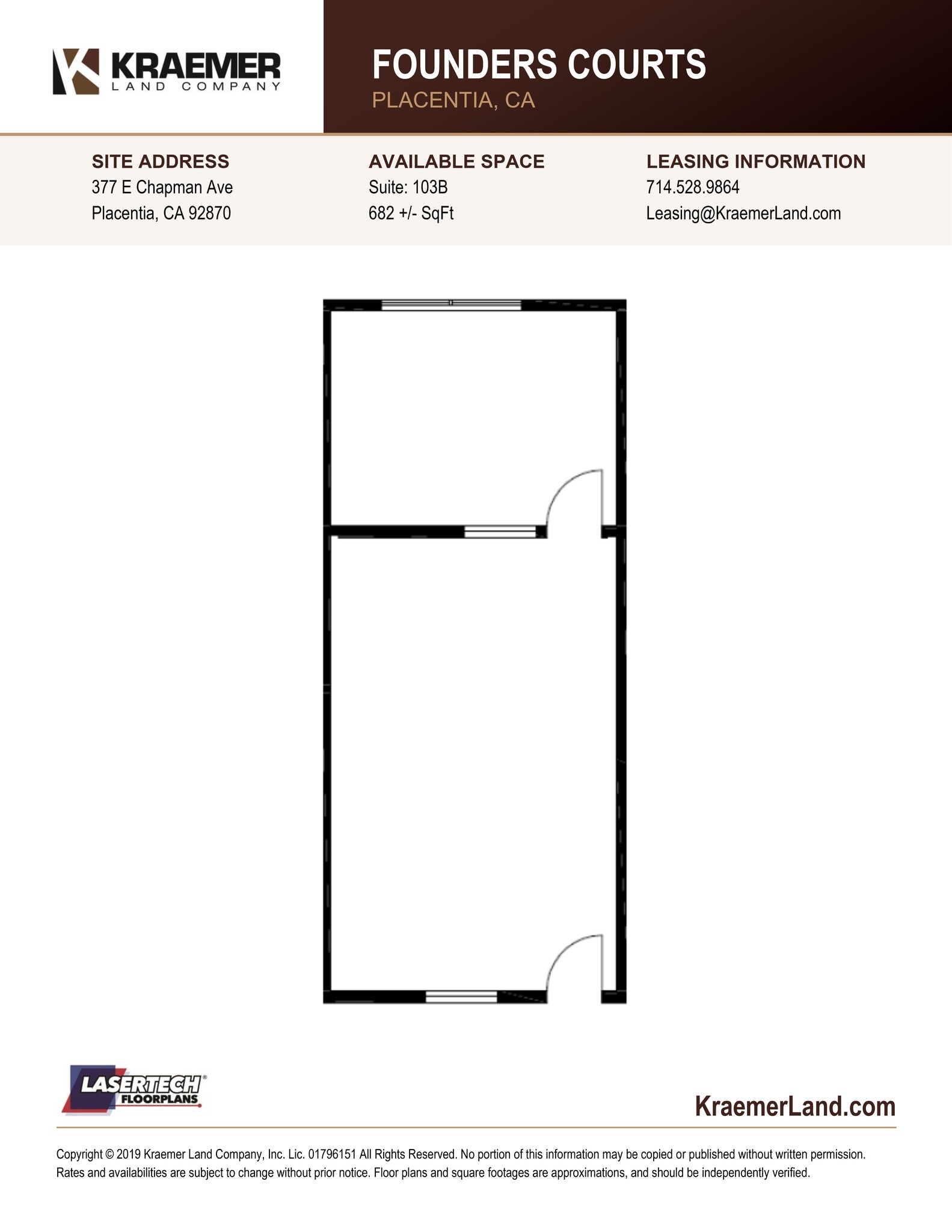 151 N Kraemer Blvd, Placentia, CA à louer Plan de site- Image 1 de 1
