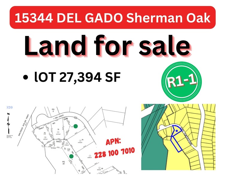 15344 Del Gado dr, Sherman Oaks, CA for sale - Plat Map - Image 1 of 2