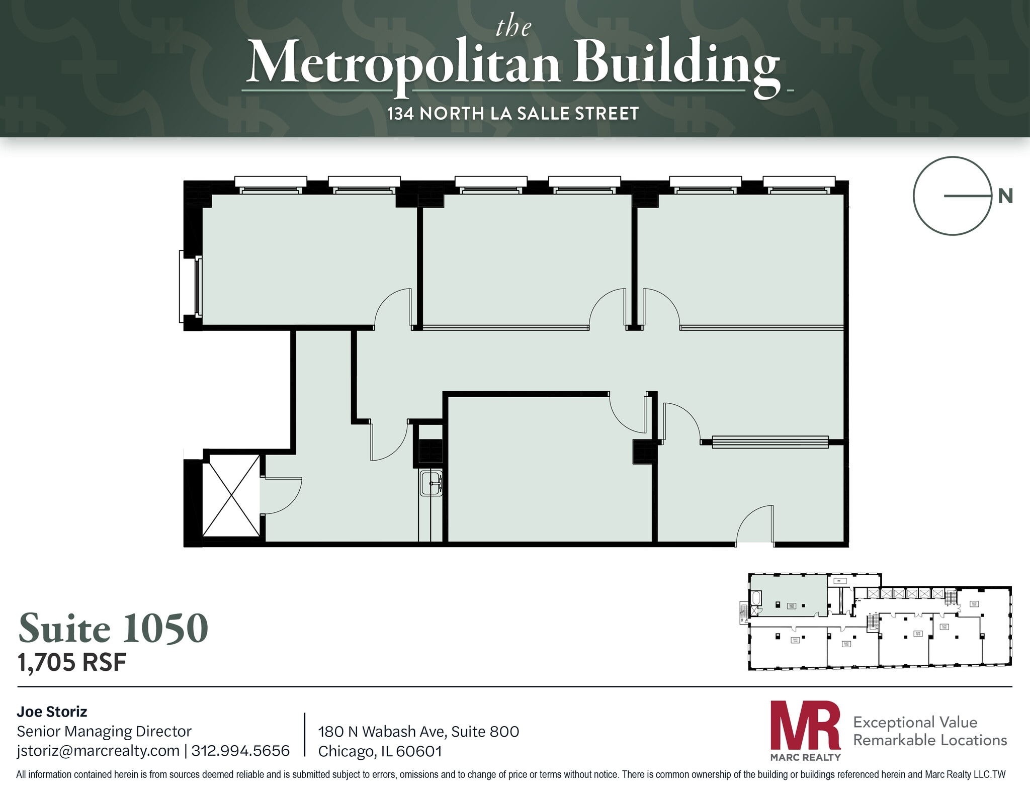 134 N LaSalle St, Chicago, IL à louer Plan d’étage- Image 1 de 6