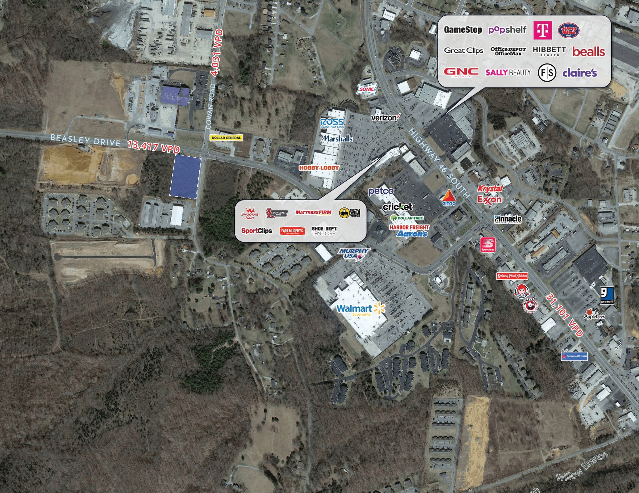 Beasley Dr, Dickson, TN for sale Aerial- Image 1 of 3