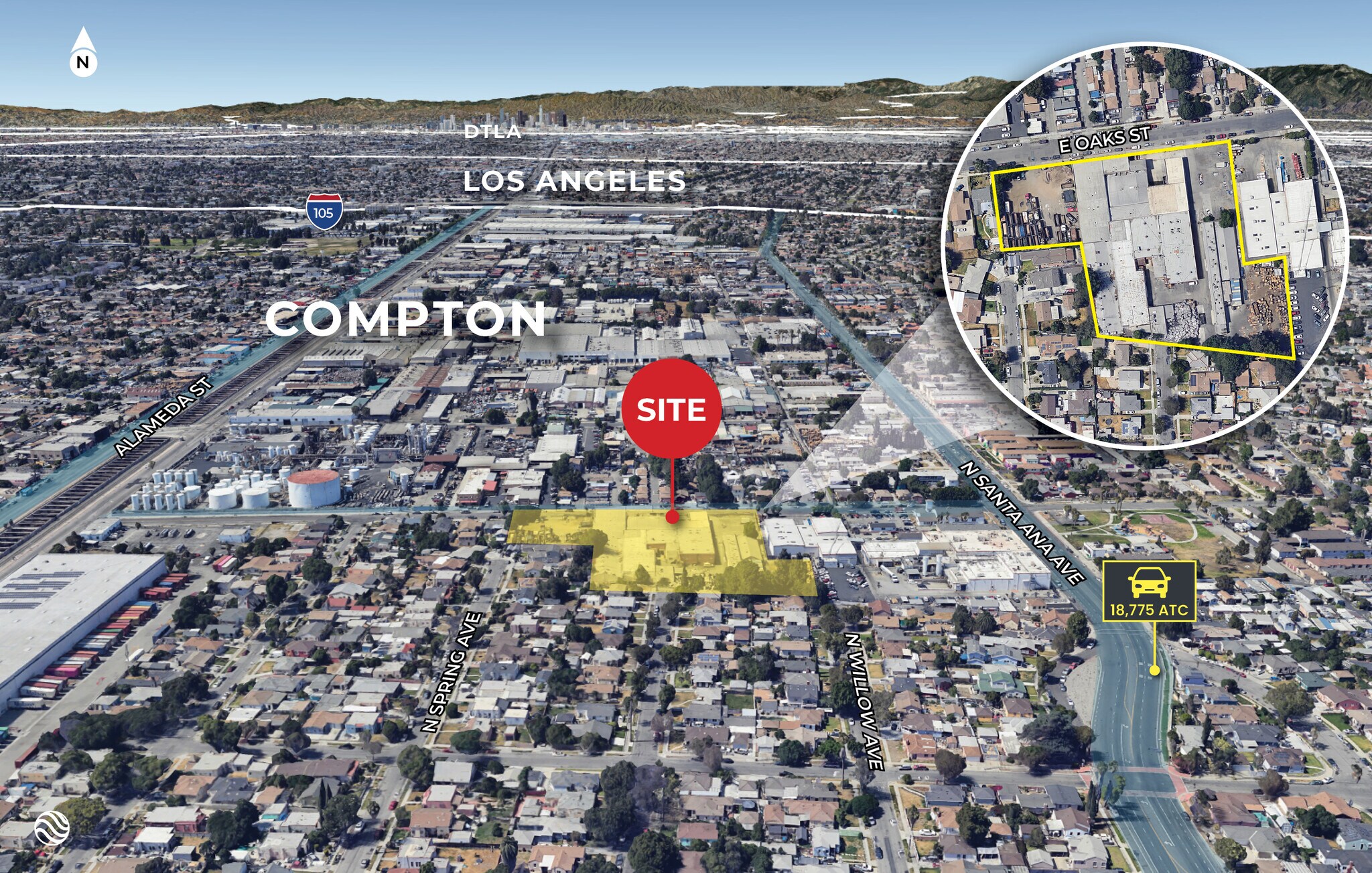 500-526 E Oaks St, Compton, CA à vendre Photo du bâtiment- Image 1 de 14