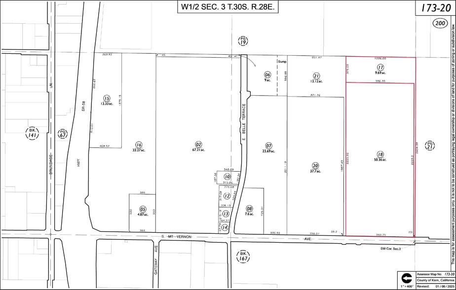 1501 Mount Vernon Ave, Bakersfield, CA for sale - Plat Map - Image 2 of 3