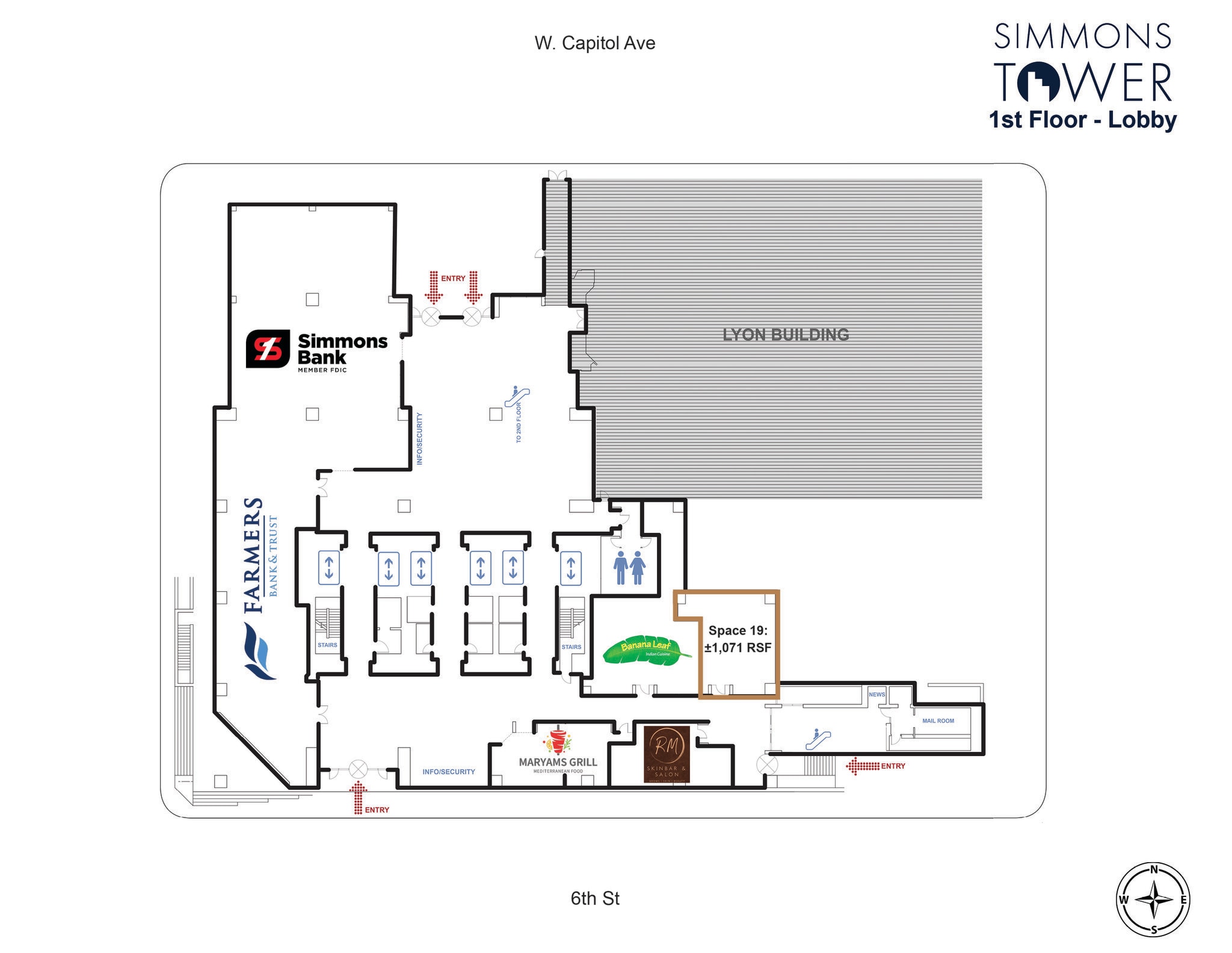 425 W Capitol Ave, Little Rock, AR à louer Plan d’étage- Image 1 de 2