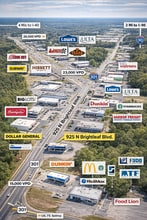 925 N Brightleaf Blvd, Smithfield, NC - Aerial  map view