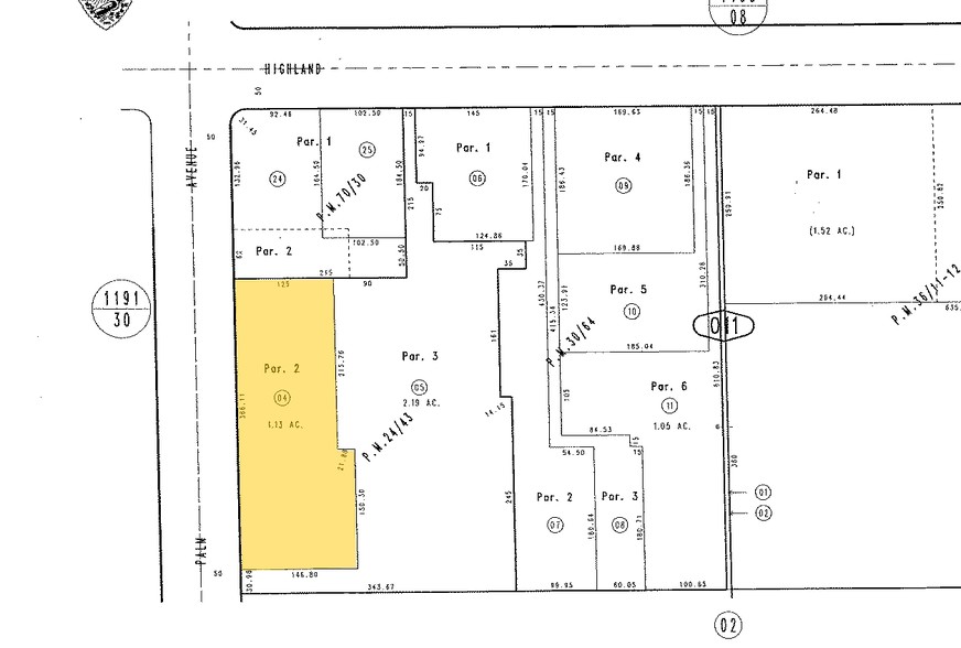 3605-3623 Highland Ave, Highland, CA for lease - Plat Map - Image 1 of 11