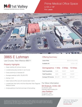 Plus de détails pour 3865 E Lohman Ave, Las Cruces, NM - Bureau à louer