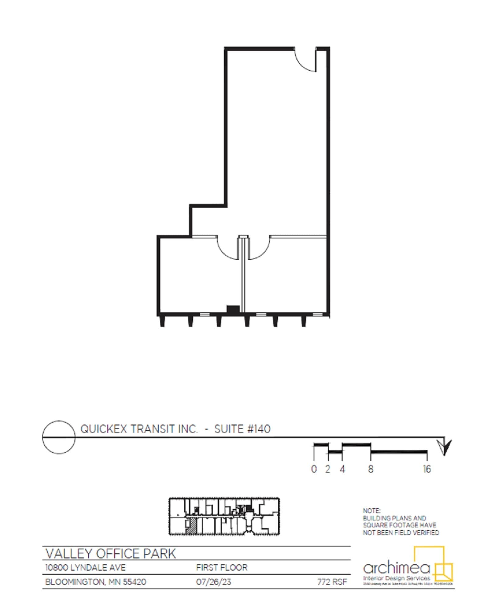 10800 Lyndale Ave S, Bloomington, MN à louer Plan d’étage- Image 1 de 1