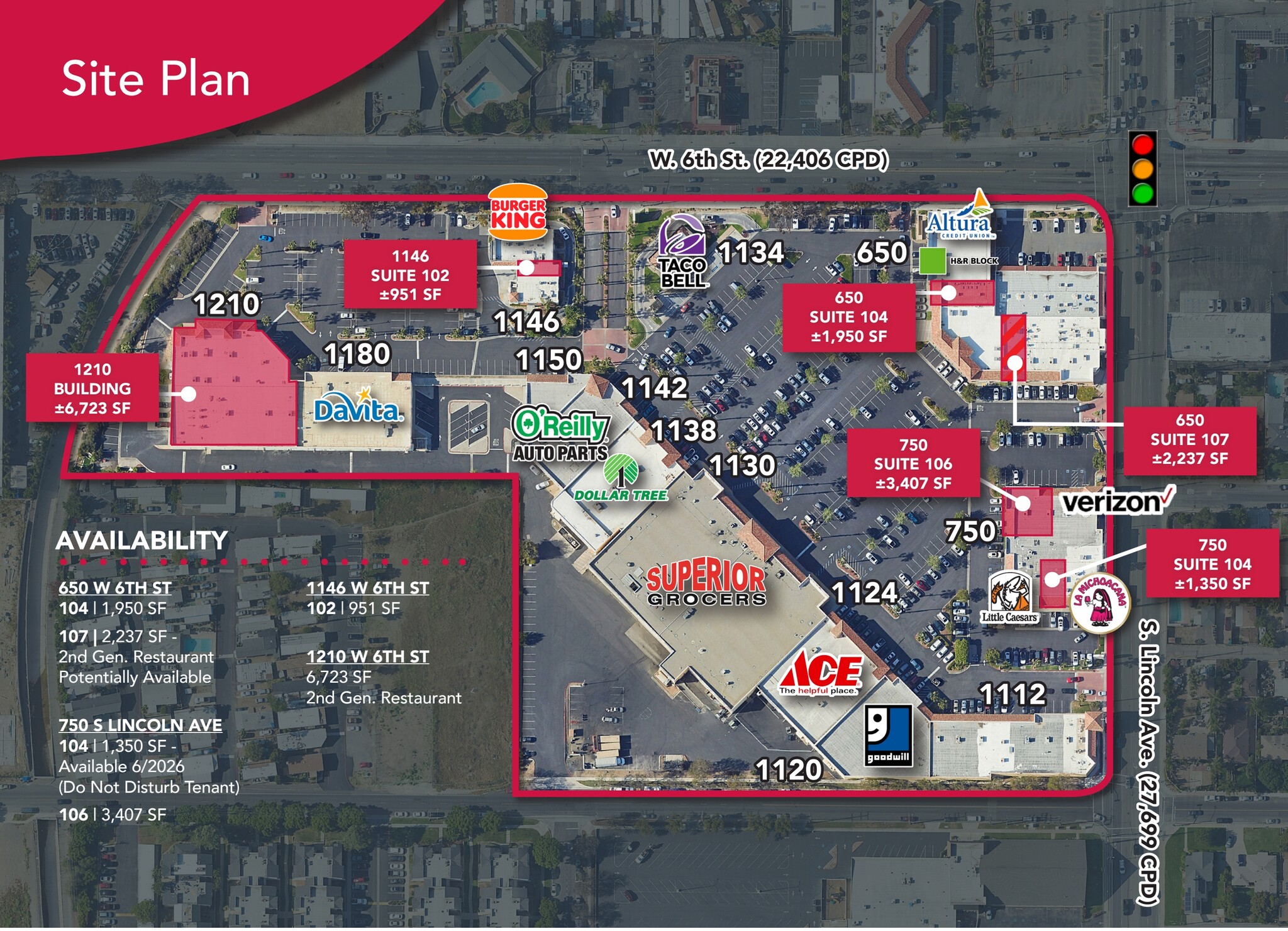 1110-1150 W 6th St, Corona, CA for lease Site Plan- Image 1 of 1
