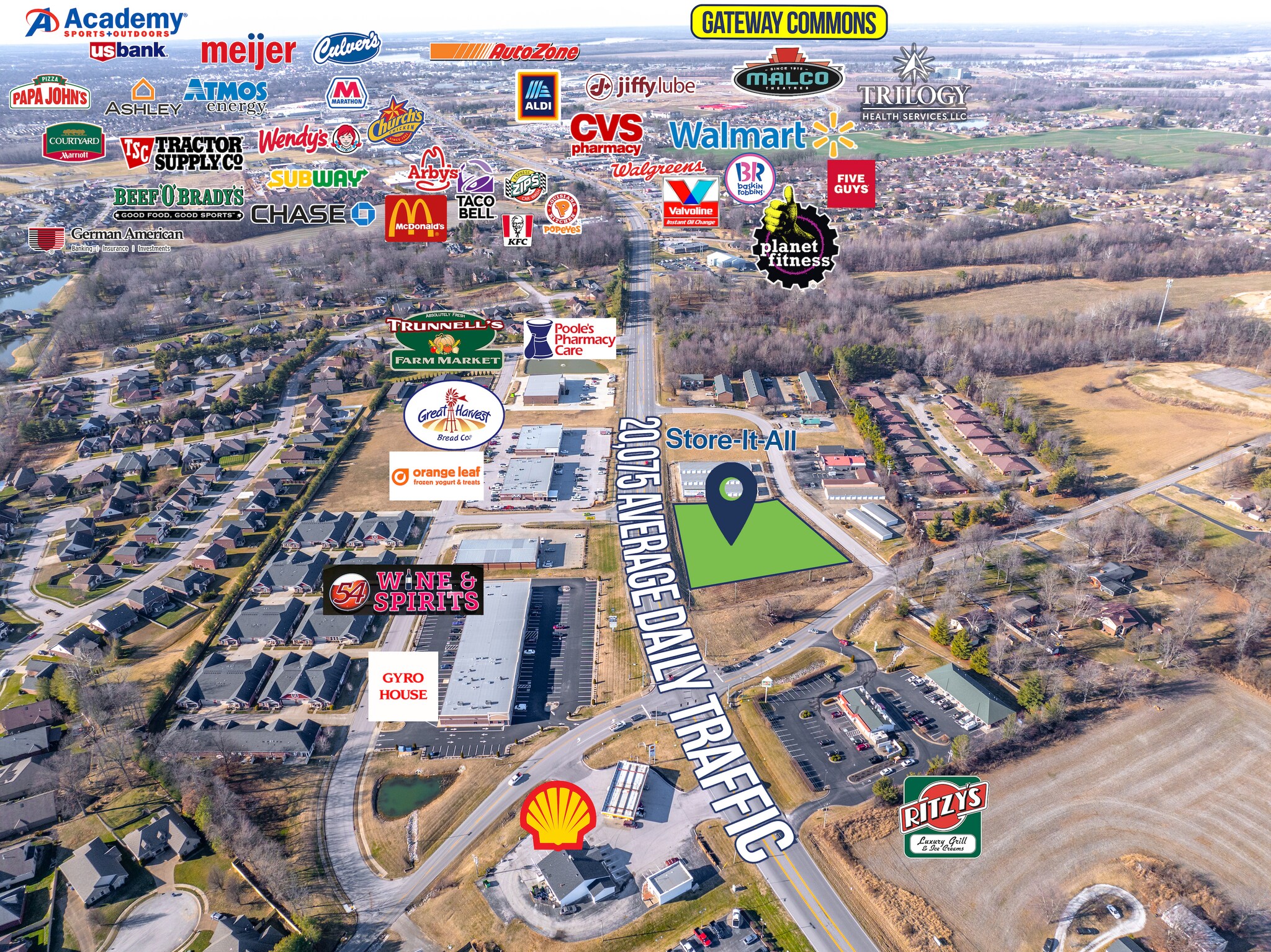 4338 Gateway Dr, Owensboro, KY à louer Aérien- Image 1 de 5