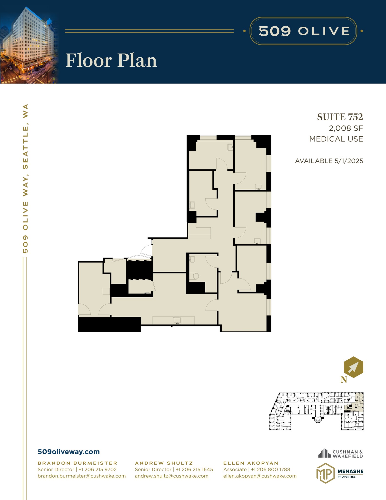 509 Olive Way, Seattle, WA à louer Plan de site- Image 1 de 1