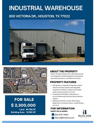 Plus de détails pour 800 Victoria Dr, Houston, TX - Industriel à vendre