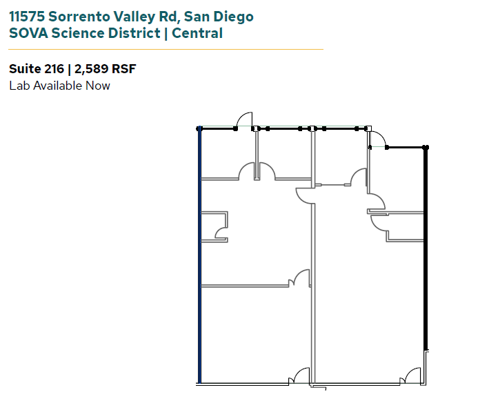 11555 Sorrento Valley Rd, San Diego, CA à louer Plan d’étage- Image 1 de 1