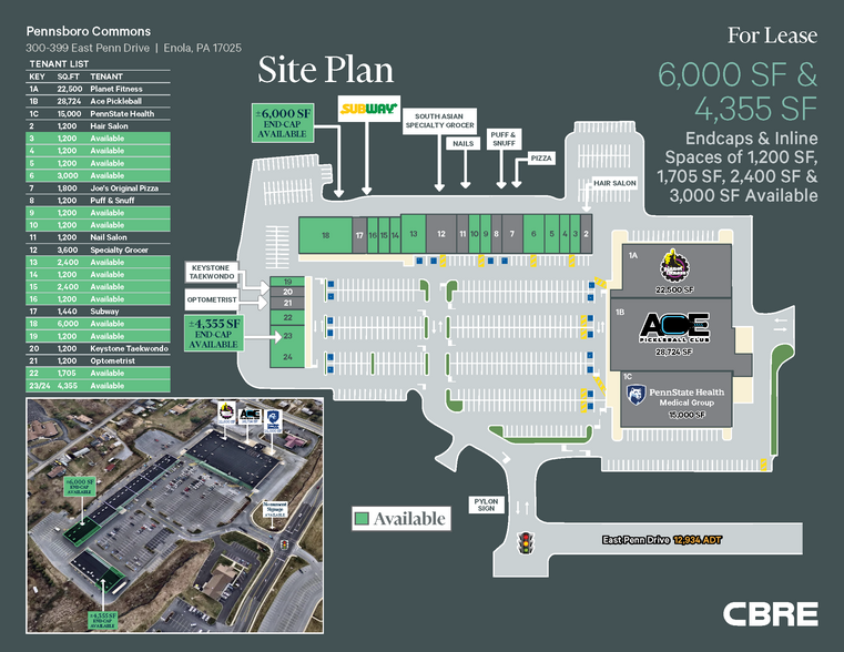 322-366 E Penn Dr, Enola, PA à louer - Plan de site - Image 2 de 3