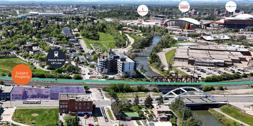 907-915 9 Av SE, Calgary, AB à vendre Aérien- Image 1 de 2