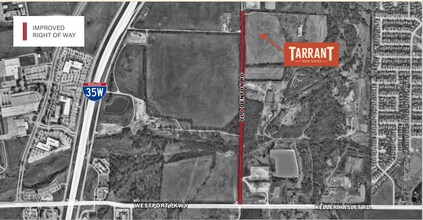 NWC Old Denton Rd & Westport Pky, Roanoke, TX - aerial  map view