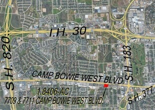 7711 Camp Bowie West Blvd, Fort Worth, TX - AERIAL map view