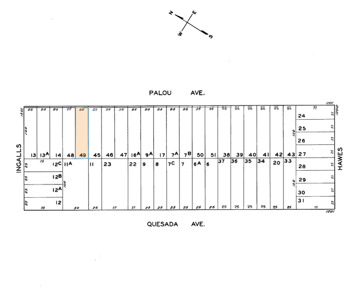 1179 Palou Ave, San Francisco, CA à vendre - Plan cadastral - Image 1 de 1