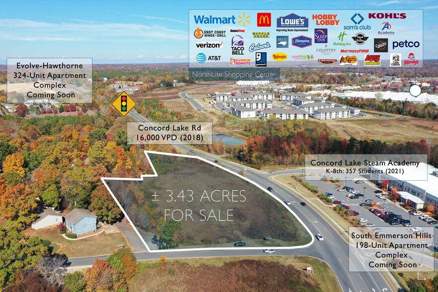 1890 Concord Lake Rd, Kannapolis, NC à vendre - Aérien - Image 2 de 3