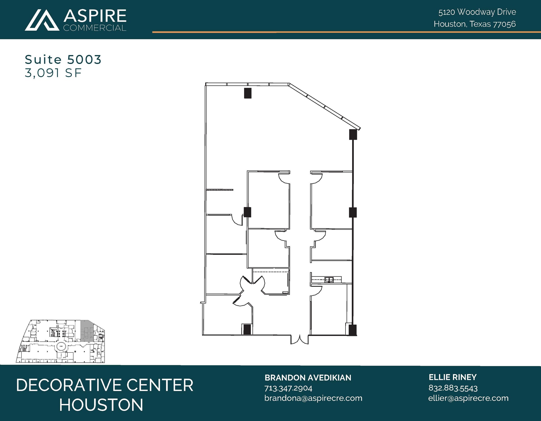 5120 Woodway Dr, Houston, TX à louer Plan d’étage- Image 1 de 5