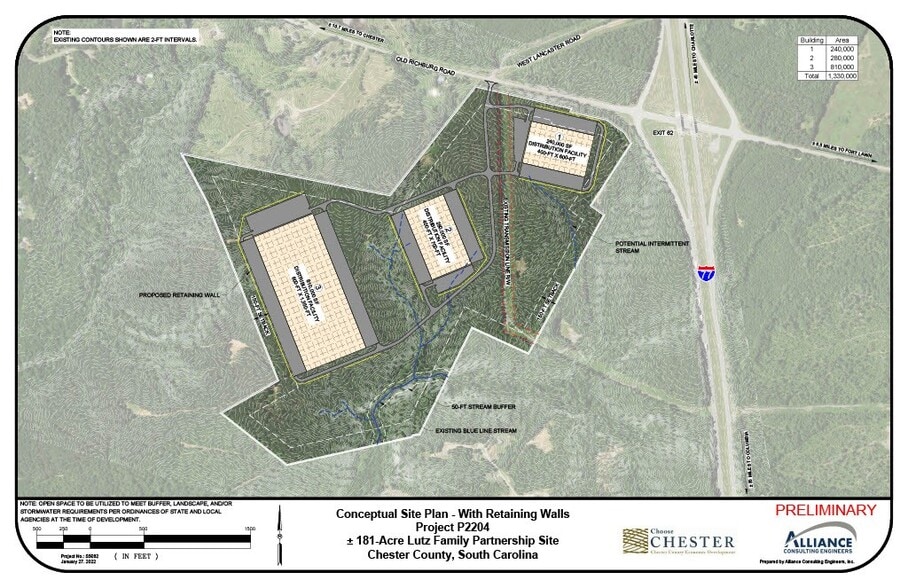 180.909 AC Industrial Tract at Exit 62 Commanding Presence On Interstate 1-77 Corridor, Richburg, SC for sale - Primary Photo - Image 1 of 8