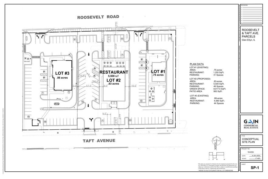 405 Roosevelt, Glen Ellyn, IL à louer - Plan de site - Image 2 de 2