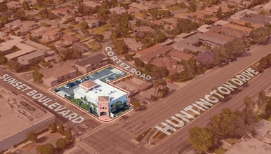 1045 W Huntington Dr, Arcadia, CA - AERIAL map view