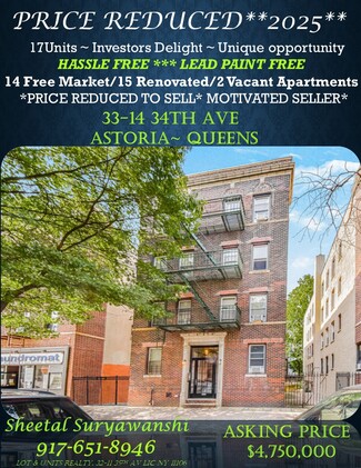 Plus de détails pour 3314 34th Ave, Long Island City, NY - Multi-résidentiel à vendre