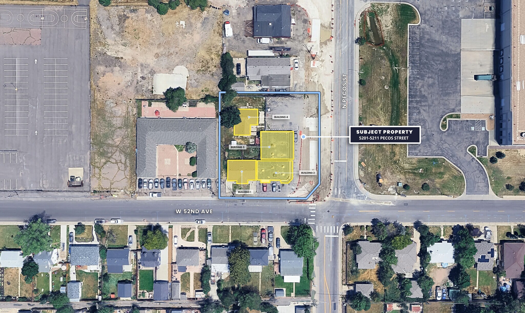 5201-5211 Pecos St portefeuille de 4 propriétés à vendre sur LoopNet.ca Aérien- Image 1 de 14