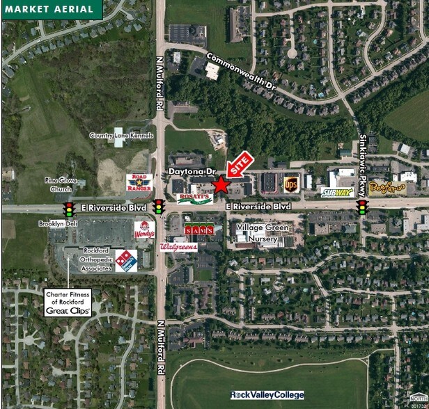 6100-6190 E Riverside Blvd, Loves Park, IL à louer - Aérien - Image 2 de 7