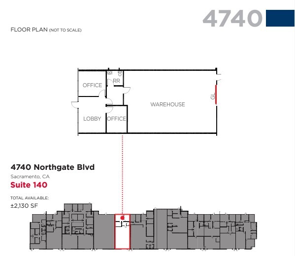 4700 Northgate Blvd, Sacramento, CA à louer Plan d’étage- Image 1 de 1