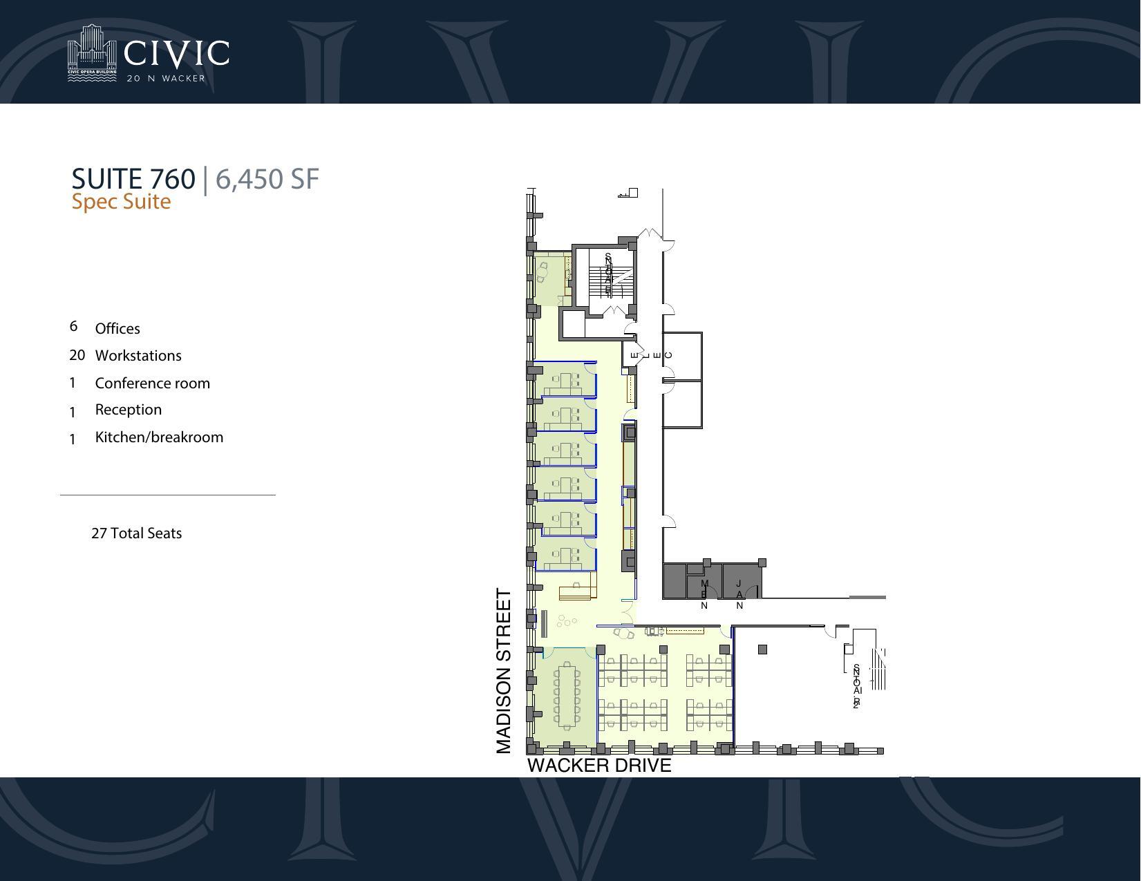 20 N Wacker Dr, Chicago, IL for lease Floor Plan- Image 1 of 1