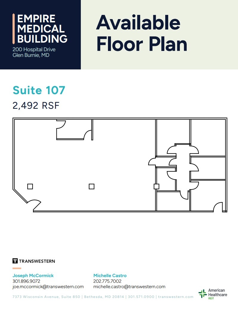 200 Hospital Dr, Glen Burnie, MD à louer Plan d’étage- Image 1 de 1