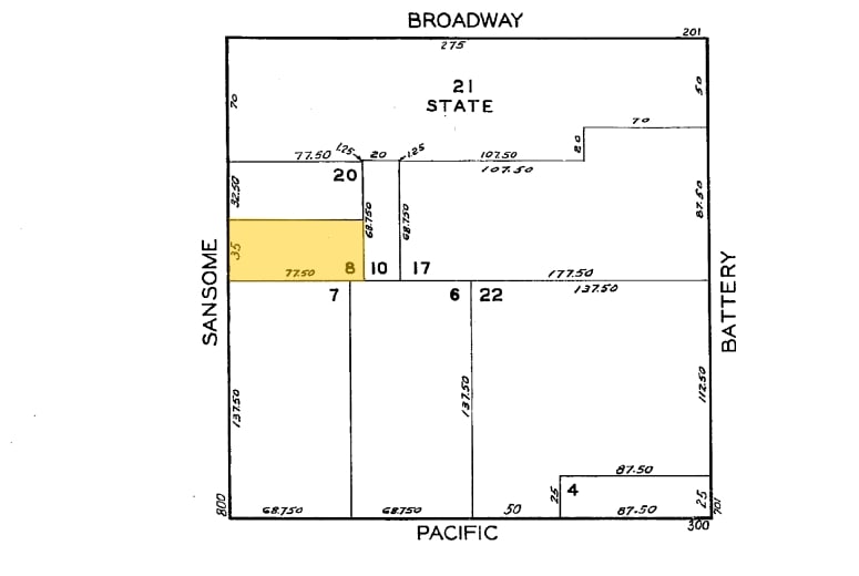 832 Sansome St, San Francisco, CA for lease Plat Map- Image 1 of 9