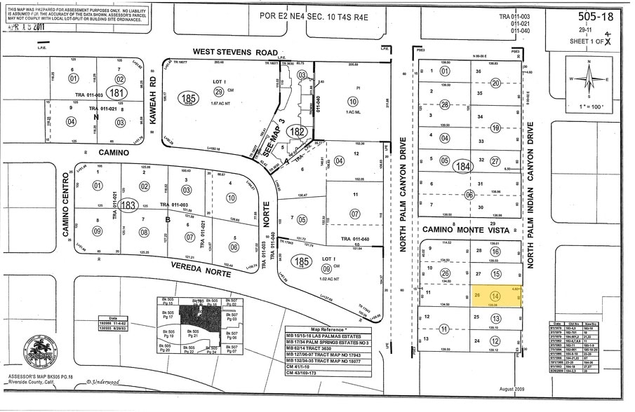 1333 N Indian Canyon Dr, Palm Springs, CA à vendre - Plan cadastral - Image 1 de 8